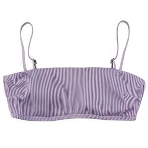 Hollister Lavender Purple Ribbed Bandeau Bikini Top Size Medium